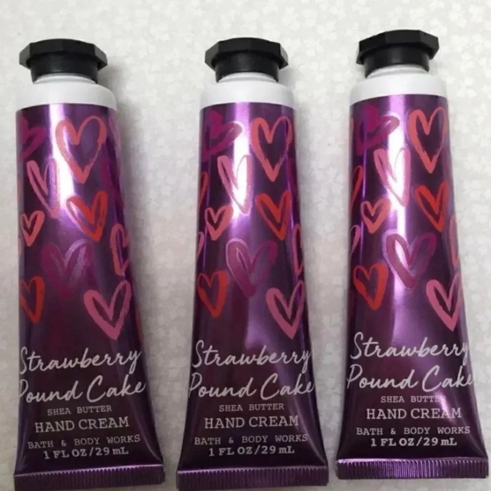 Bath and Body Works Strawberry Pound Cake Hand Cream Qty- 3 - 1 Fl oz